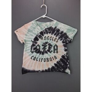 Occasion T-Shirt Los Angeles California Tie Dye Graphic Tee XS Green Peach Black